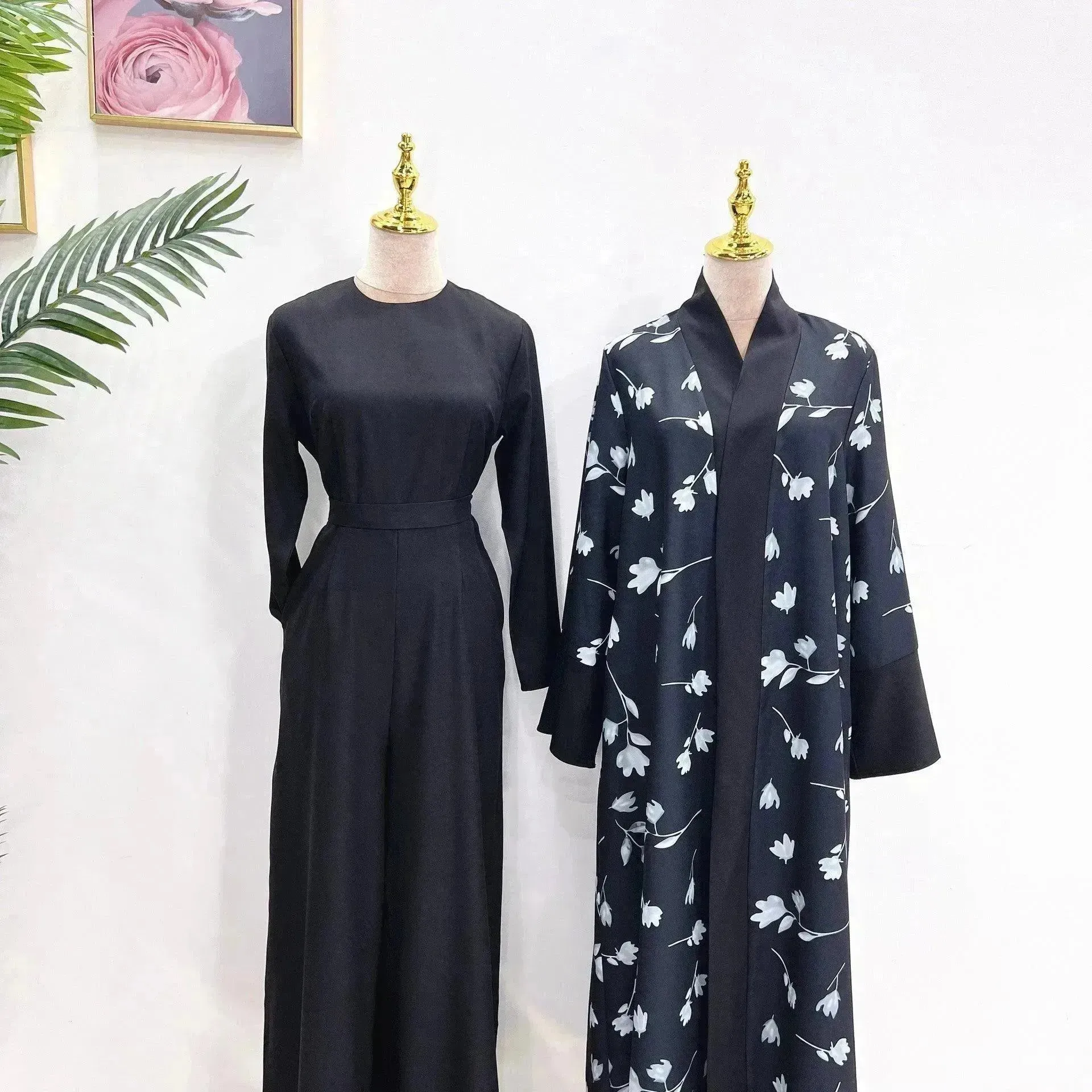 Solid Color Inner liner Jumpsuit with Robe for Beautiful Arab Dubai Turkey Middle East Women.