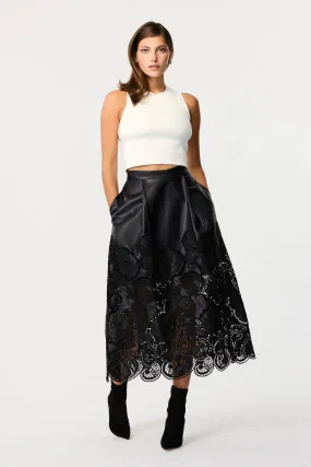 Stacey Vegan Leather Lace Skirt
