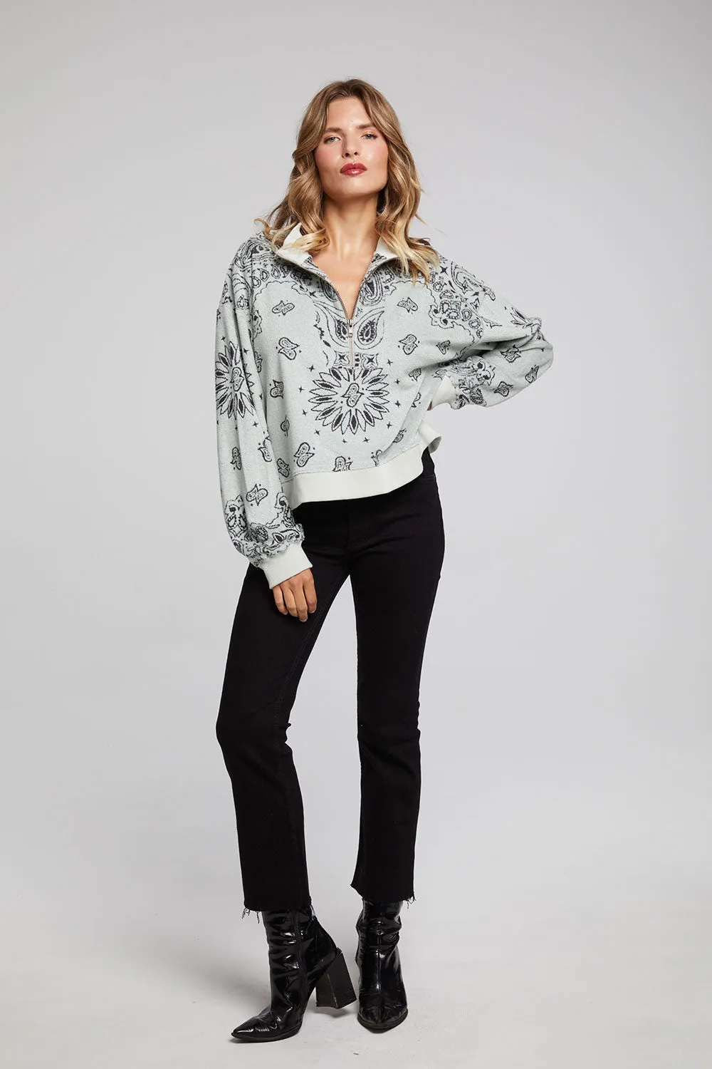 Stella matcha Half Zip Pullover