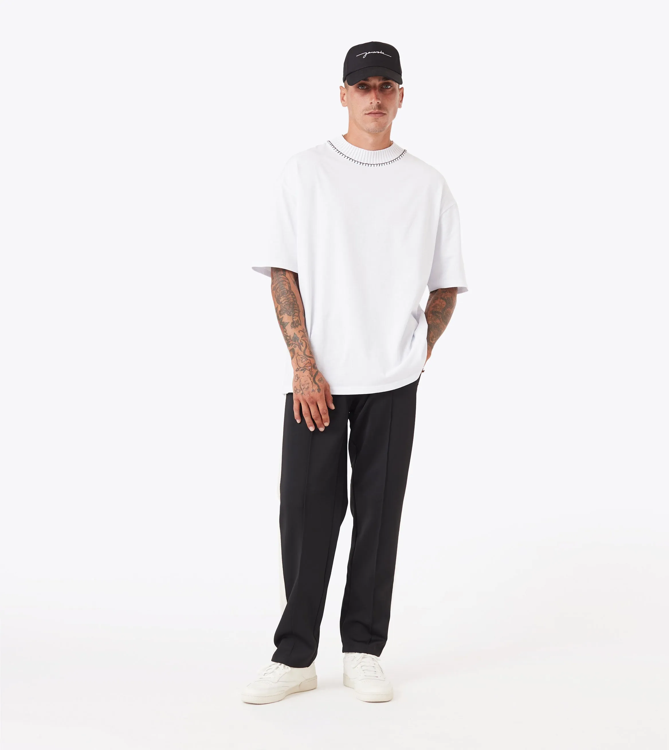 Stitched Football Trackpant Black