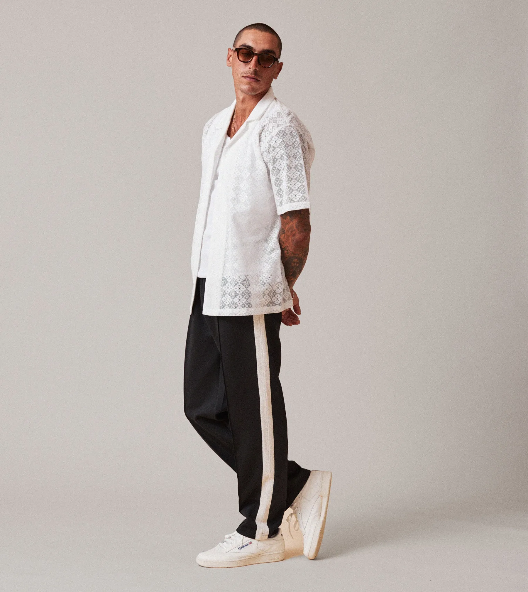 Stitched Football Trackpant Black