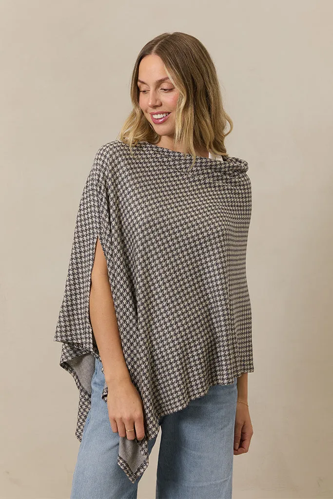 Stormy Houndstooth Nursing Cover