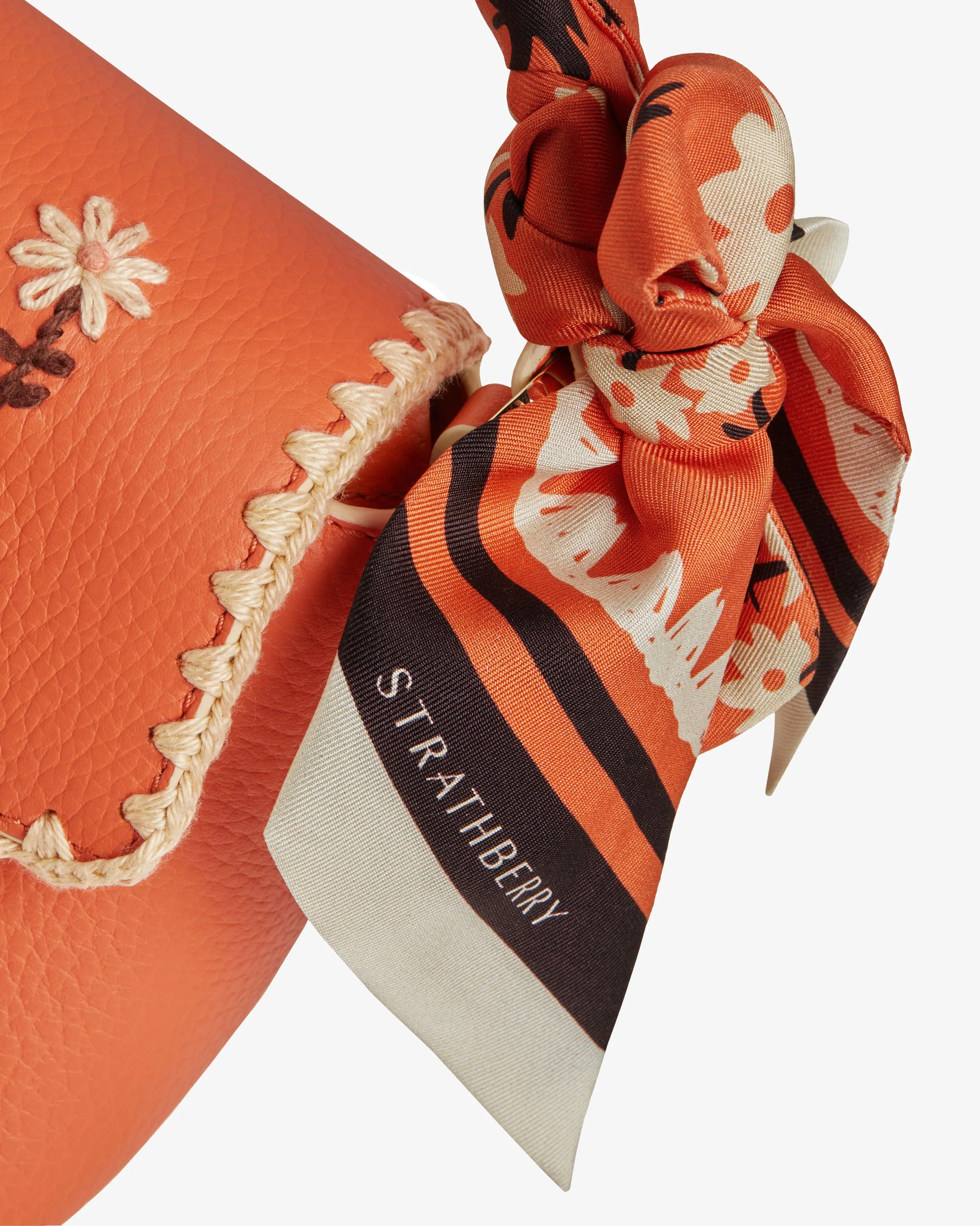 Strathberry x Shrimps Silk Skinny Scarf - Floral Koi