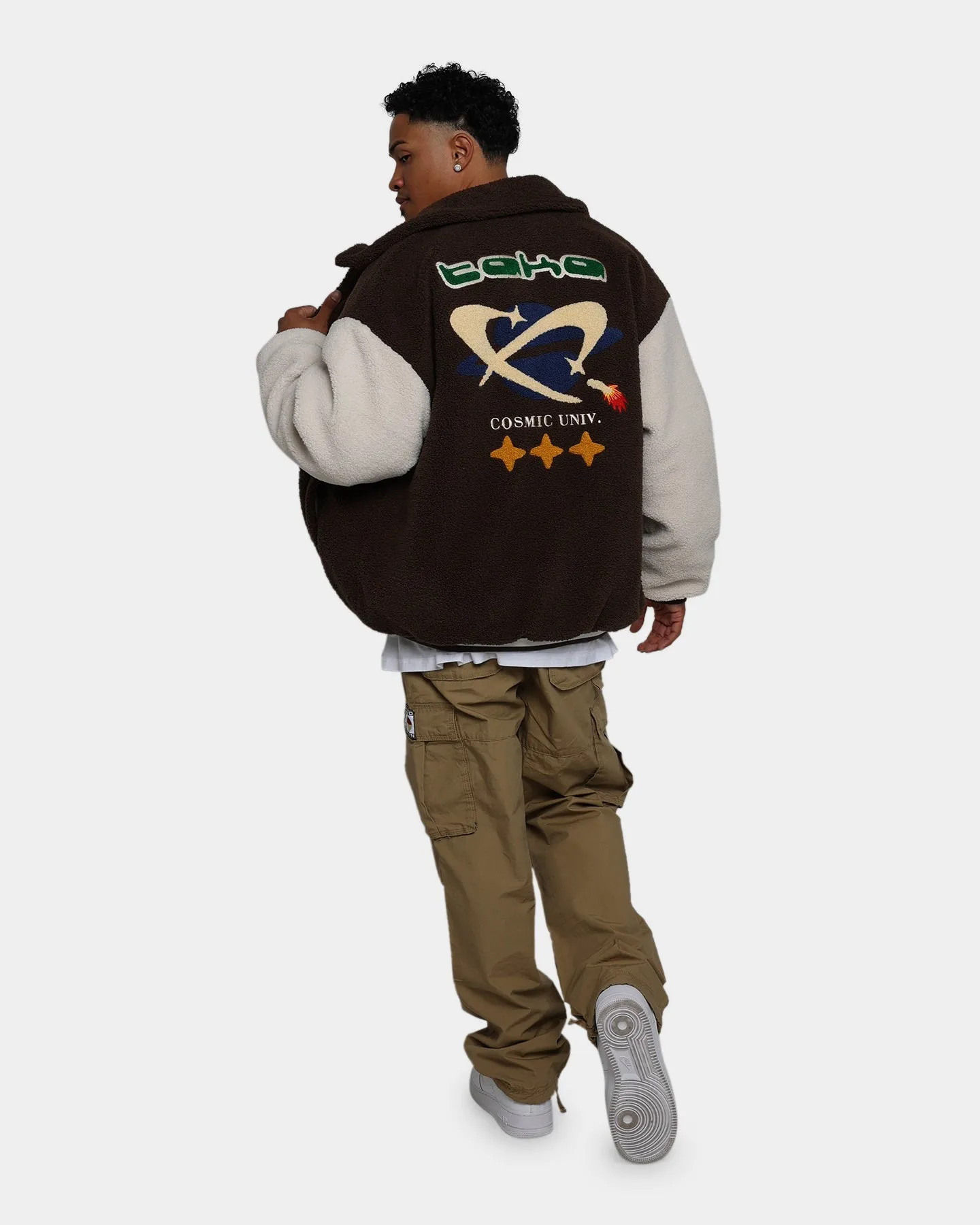Taka Original Cosmic Universe Winter Fleece Jacket Brown