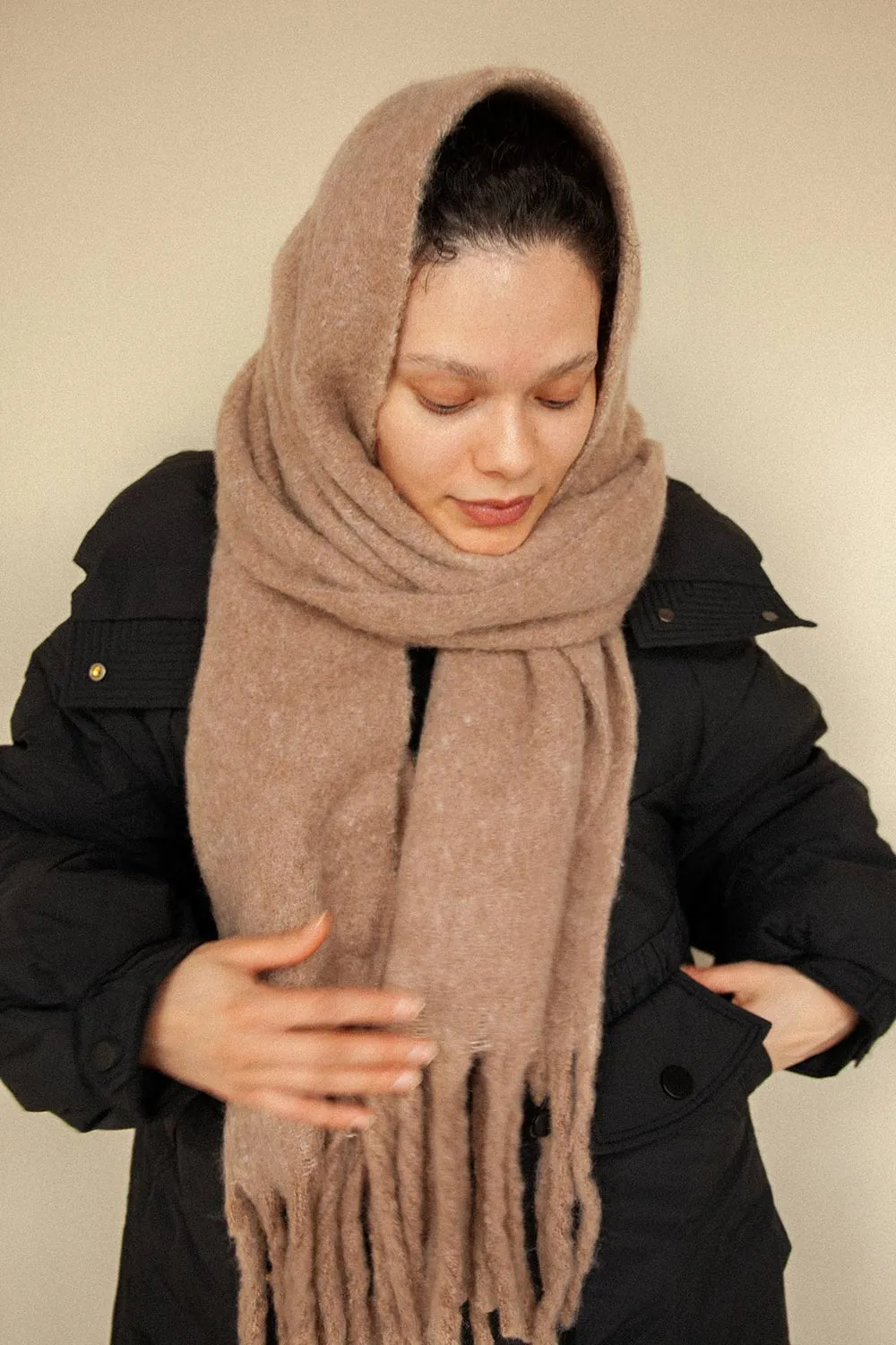 Telford Grey | Fuzzy Knit Scarf