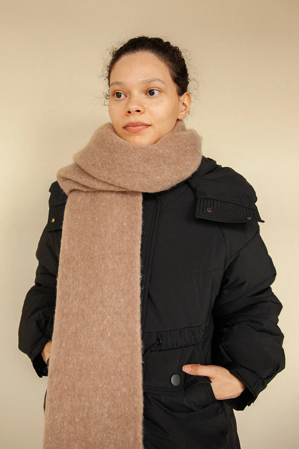 Telford Grey | Fuzzy Knit Scarf