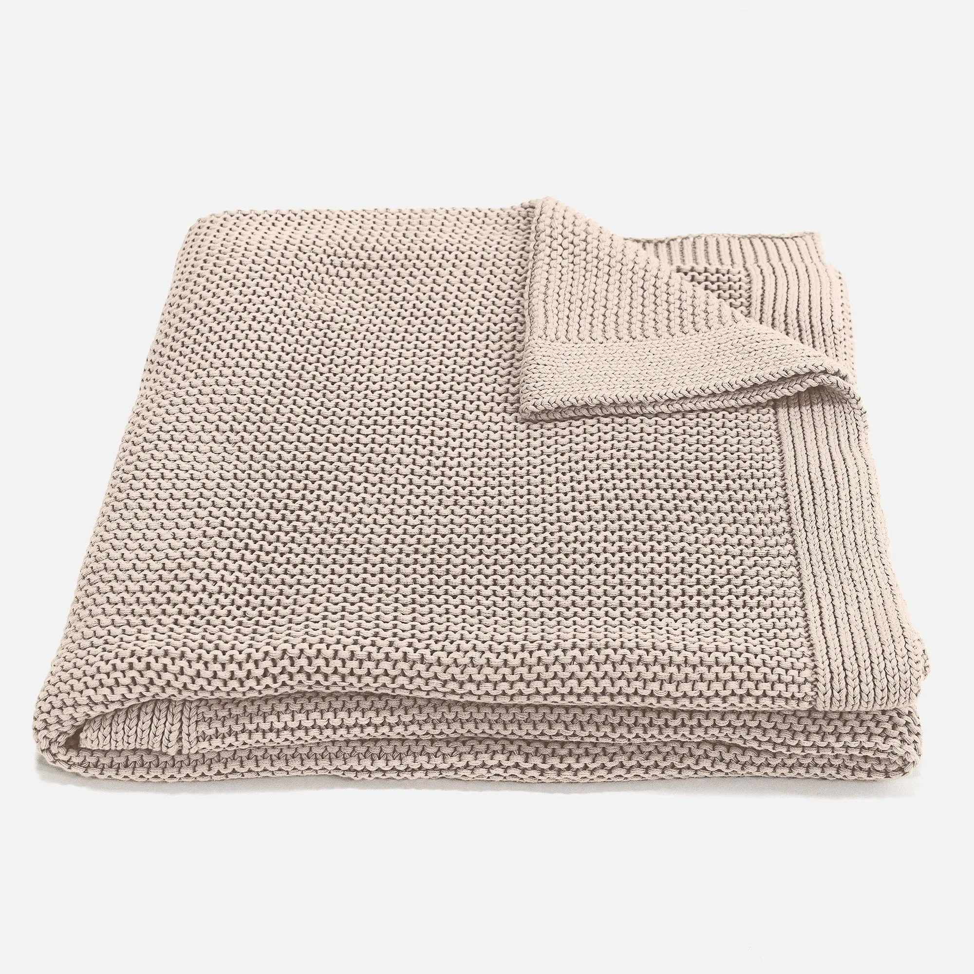 Throw / Blanket - Ellos Knitted Cream