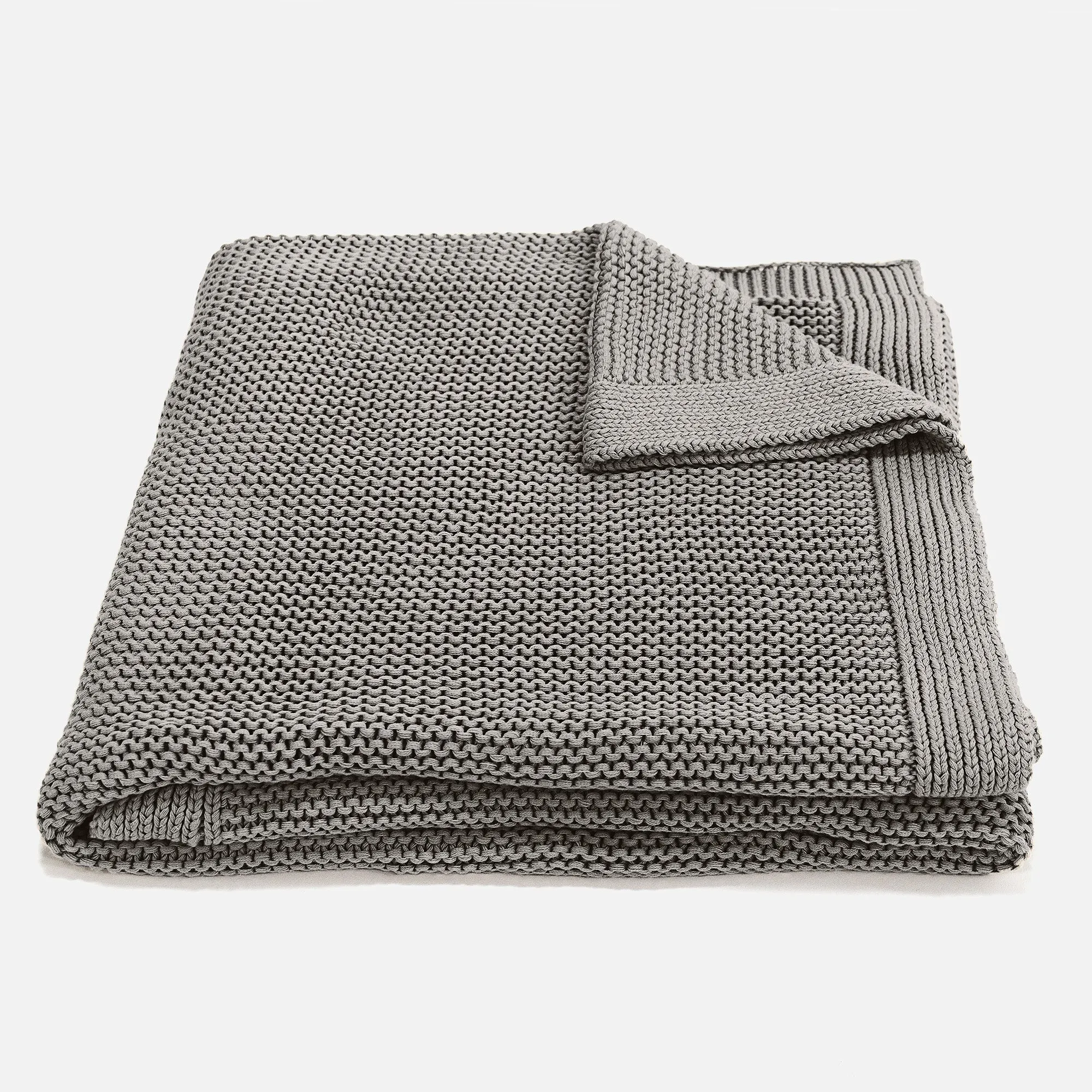 Throw / Blanket - Ellos Knitted Graphite Grey