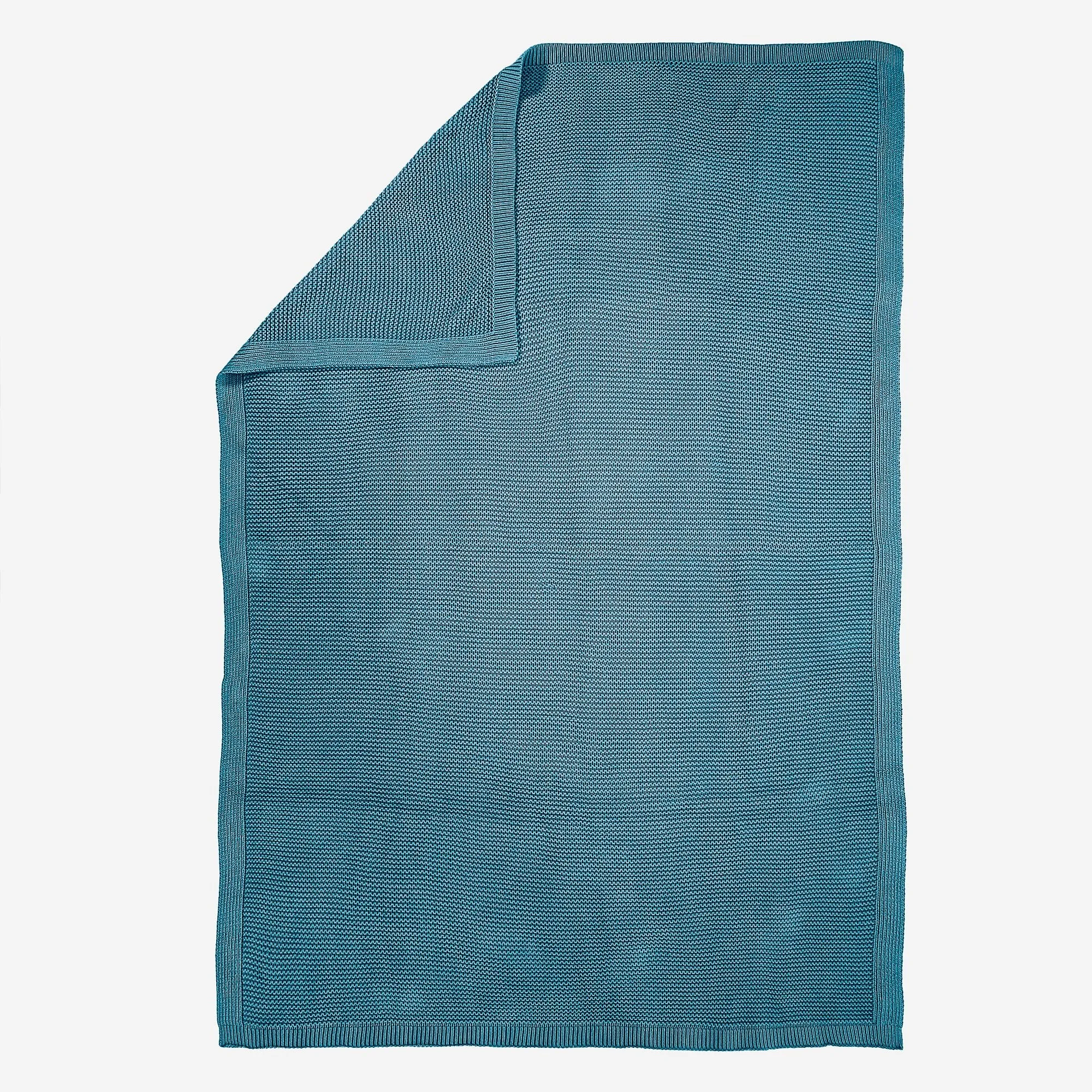 Throw / Blanket - Ellos Knitted Petrol Blue