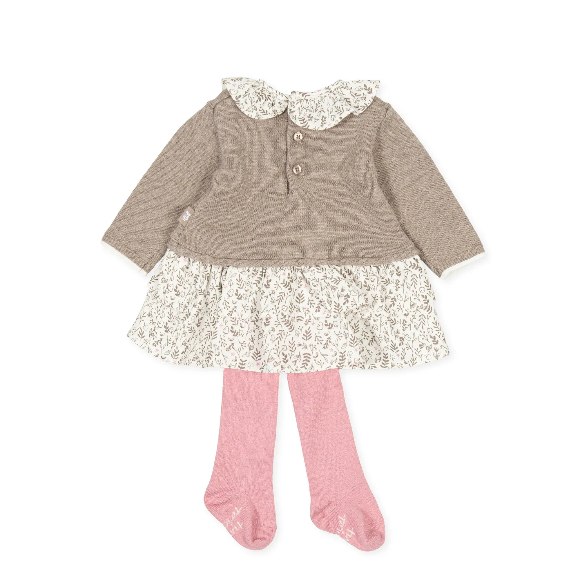 Tutto Piccolo 9400 Dress With Tights - Mink