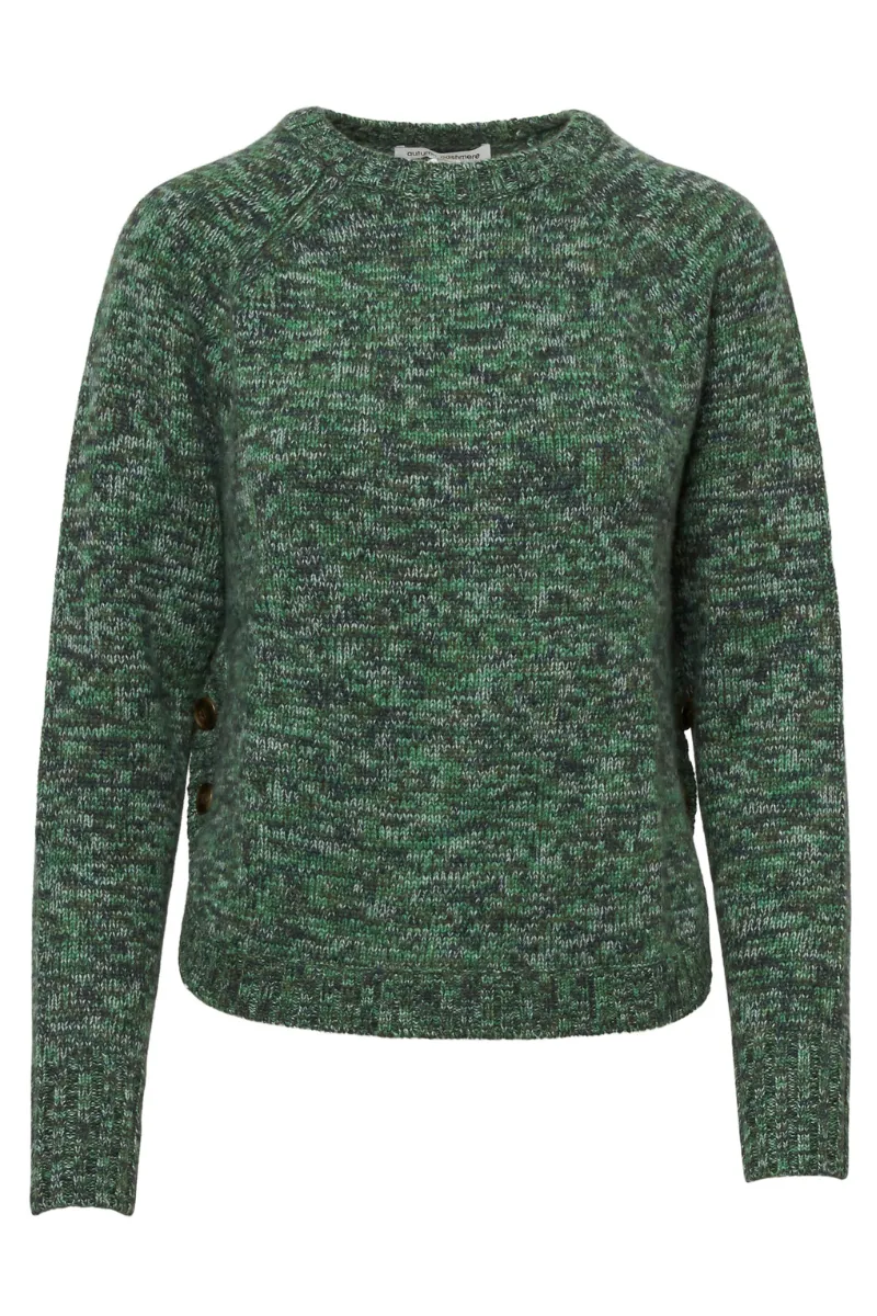 Tweed Buttoned Shirttail Crew