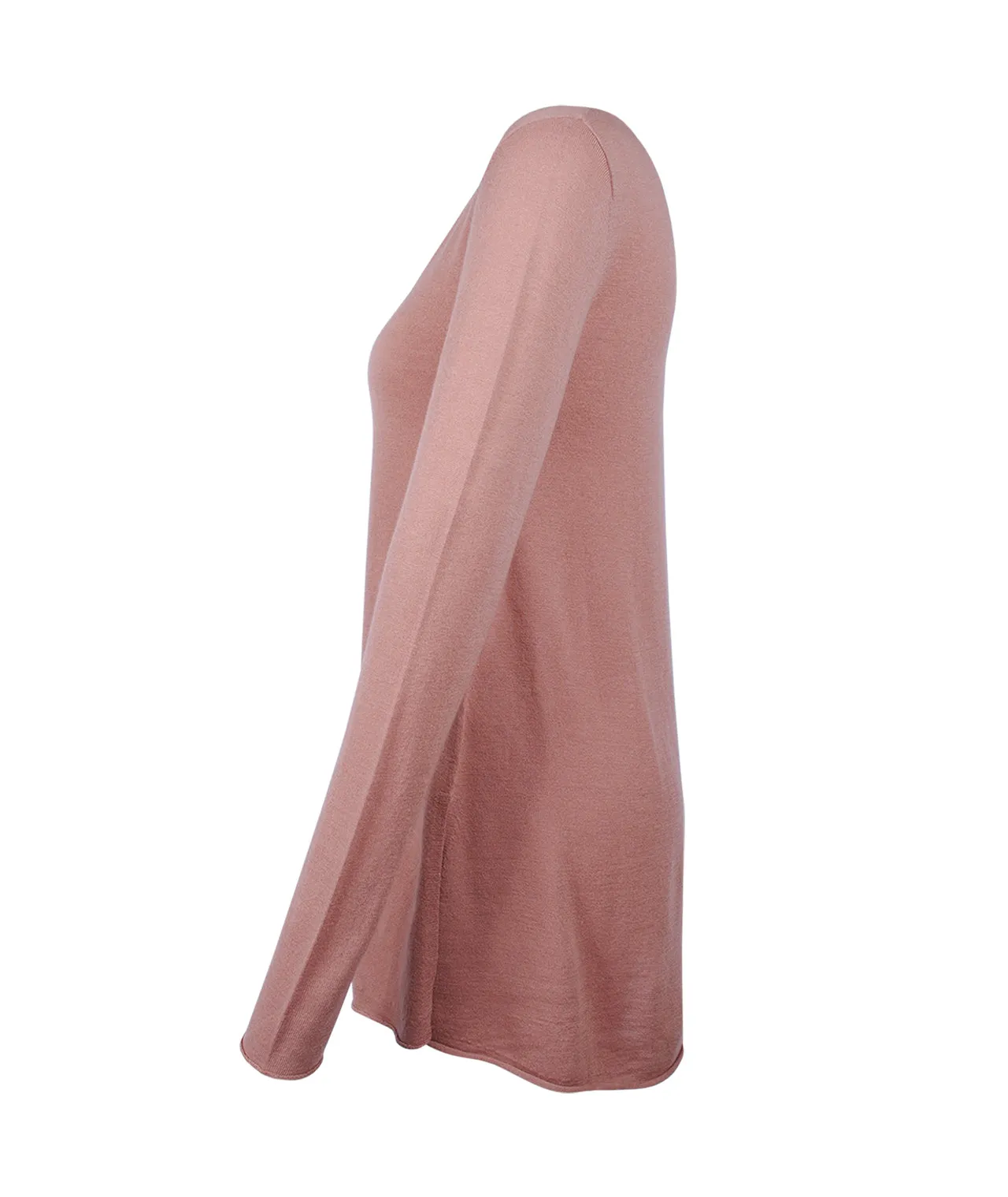 V-Pulli Feinstrick lang