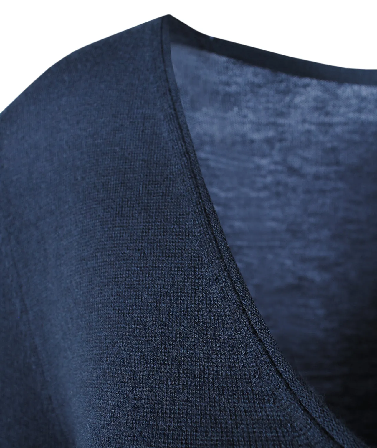 V-Pulli Feinstrick lang