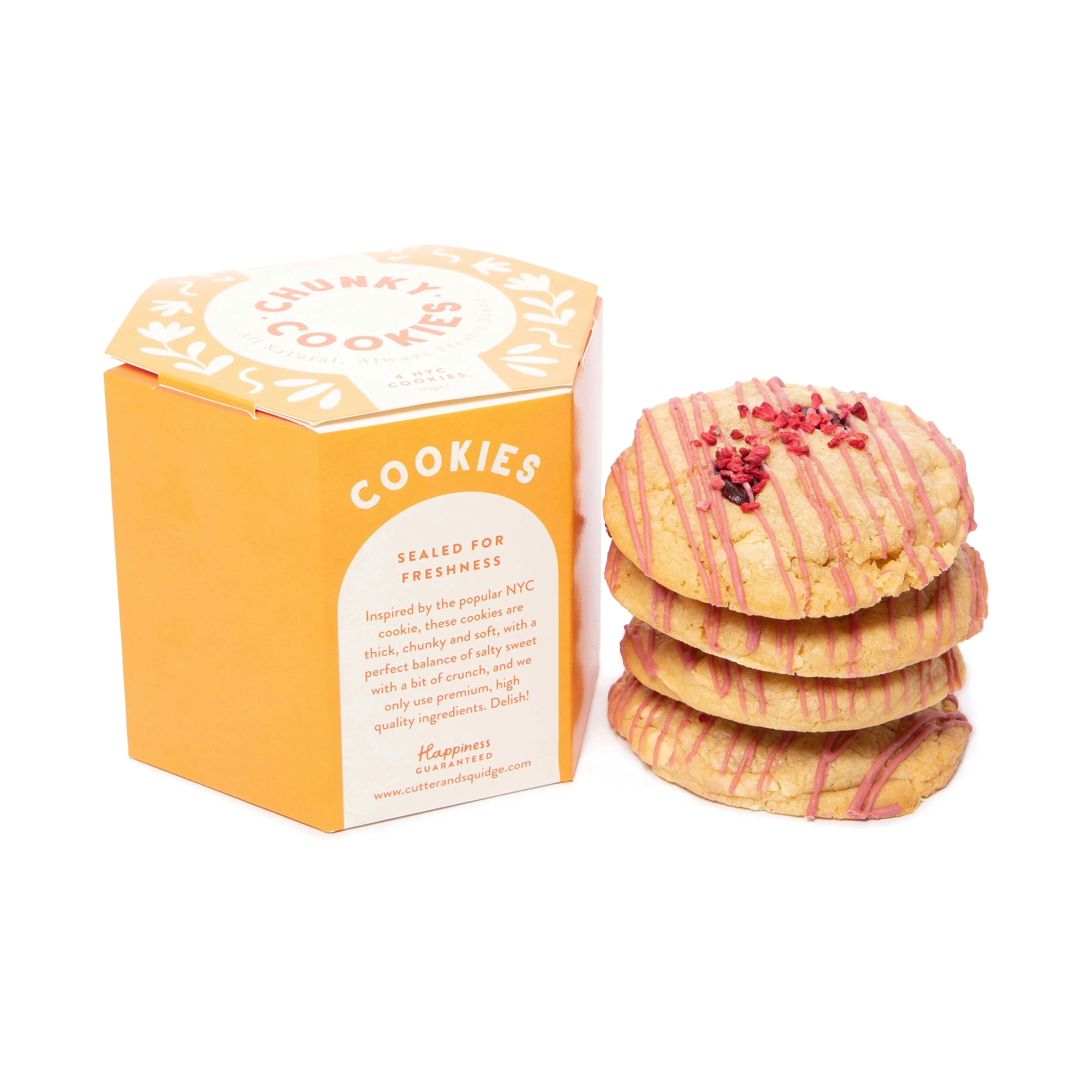 Valentine's Day Raspberry White Choc Cookie Box
