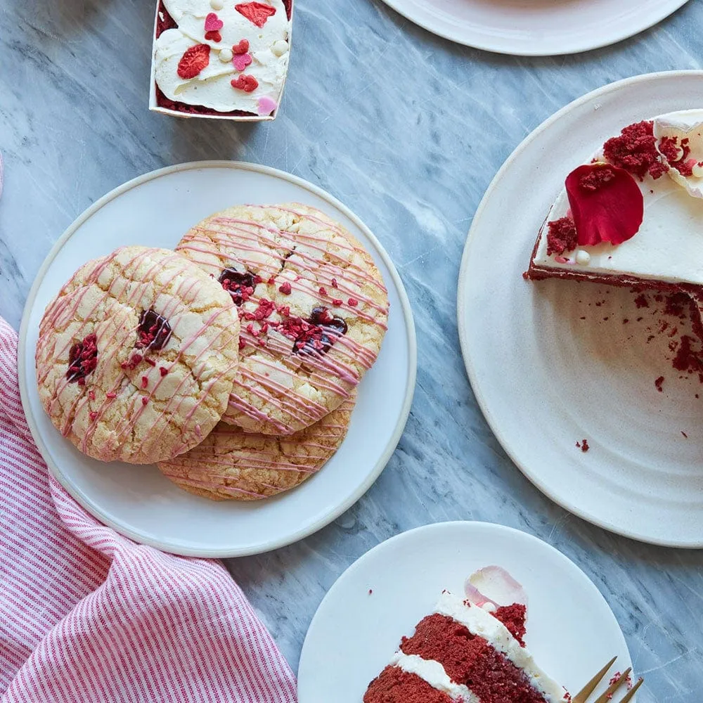 Valentine's Day Raspberry White Choc Cookie Box