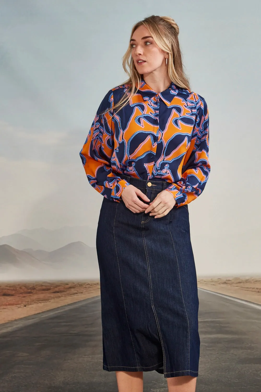 VERGE | STEVIE SKIRT - DARK DENIM