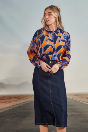 VERGE | STEVIE SKIRT - DARK DENIM