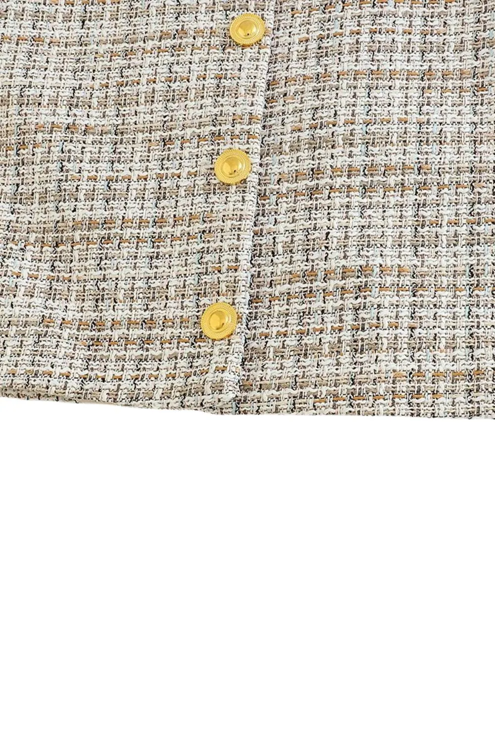 'Victoria' Round Neck Long Sleeve Textured Blazer