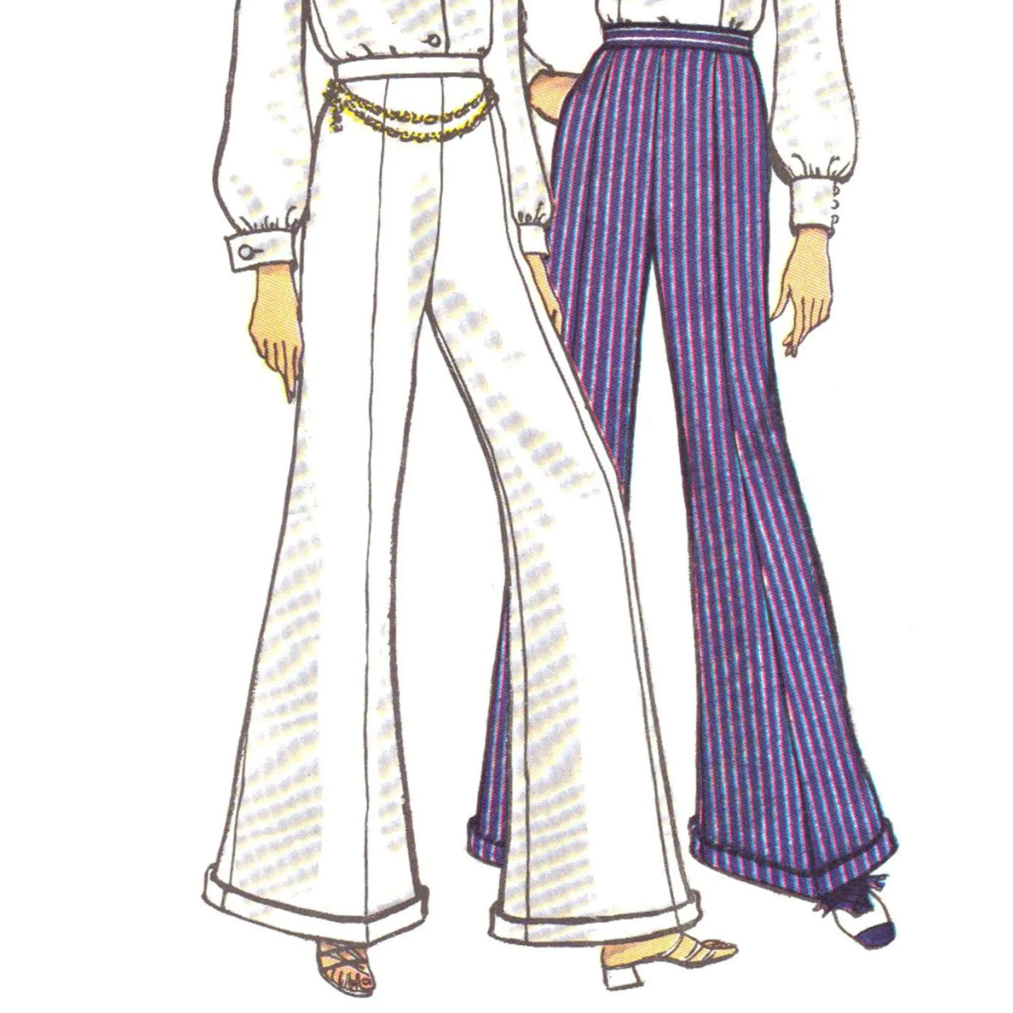 Vintage 1970s Sewing Pattern, Pants - Waist: 25.5" (64.8cm)