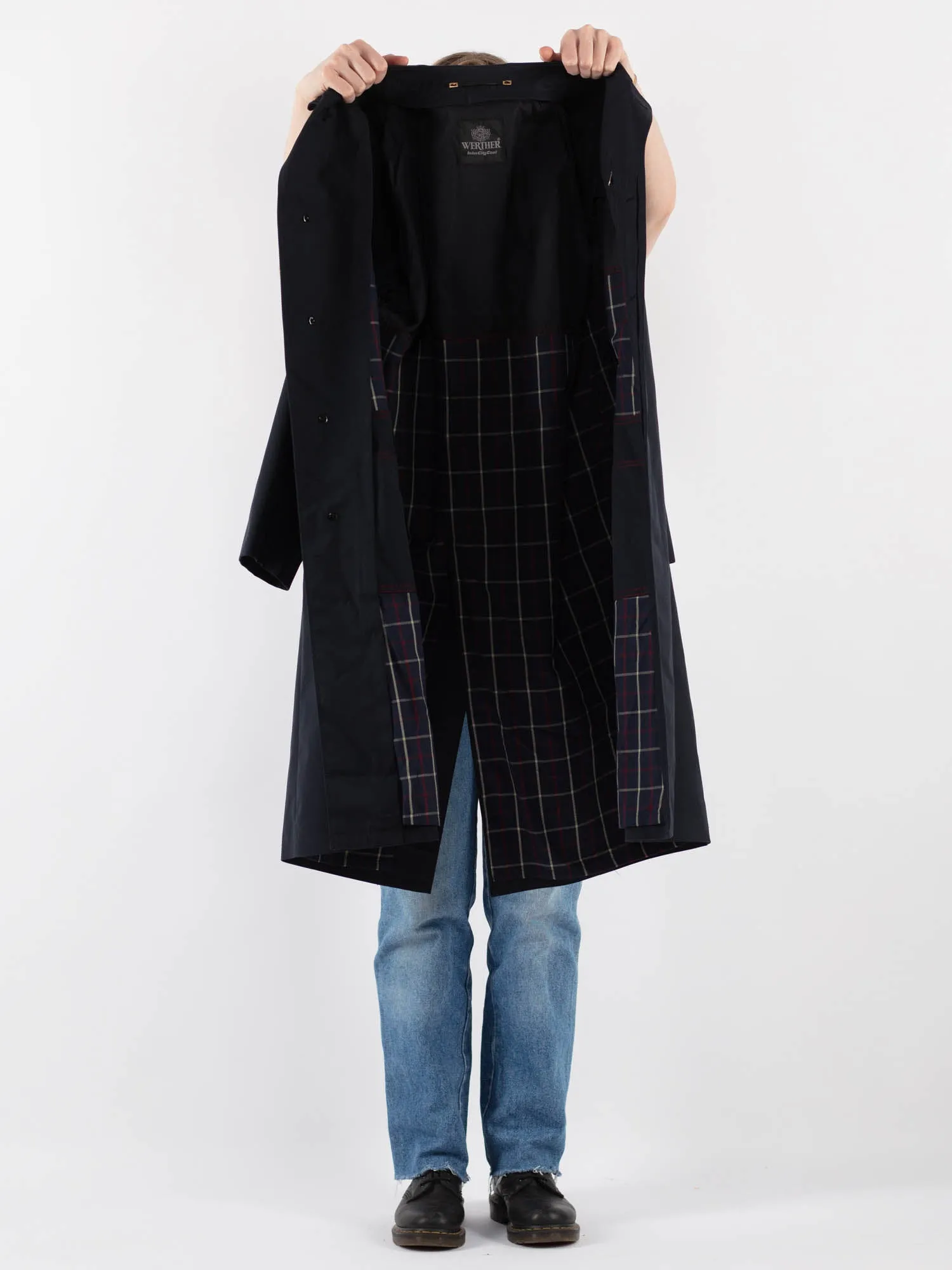 Vintage 80's Women Mac Coat in Blue