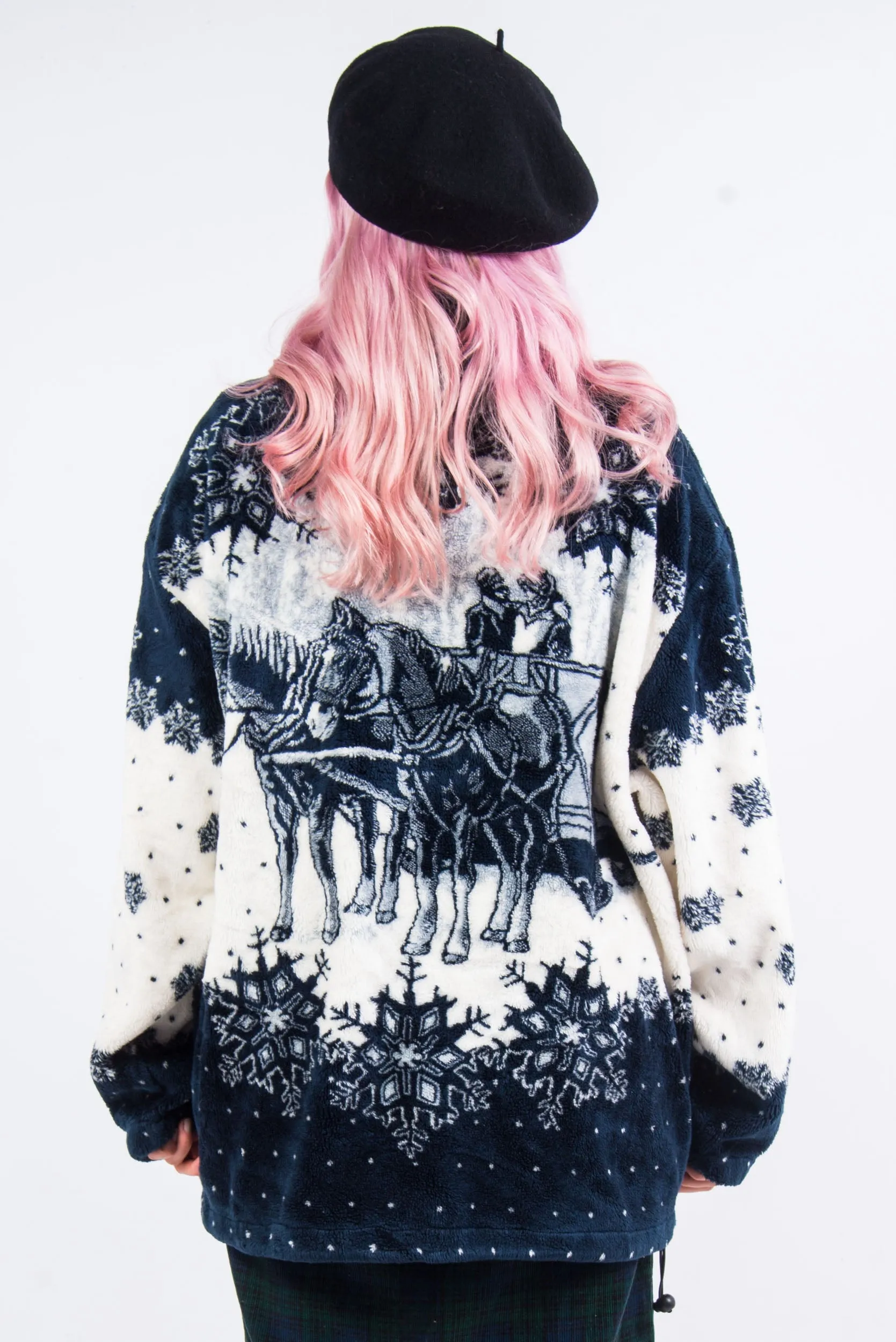 Vintage 90's Winter Scene Fleece Jacket