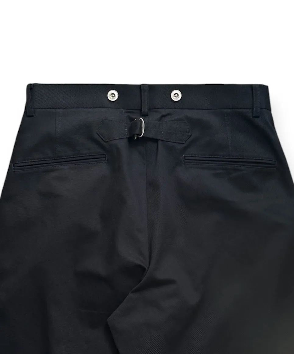 VINTAGE CHINO WASHER MIL BAGGY TROUSER "BLACK"