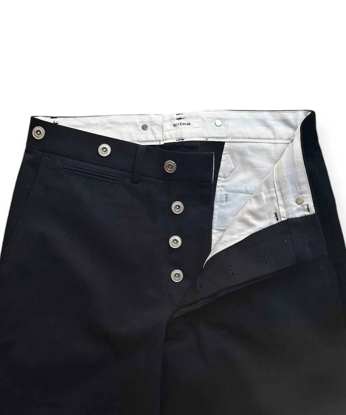 VINTAGE CHINO WASHER MIL BAGGY TROUSER "BLACK"