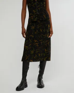 Vintage Leaves Midi Skirt