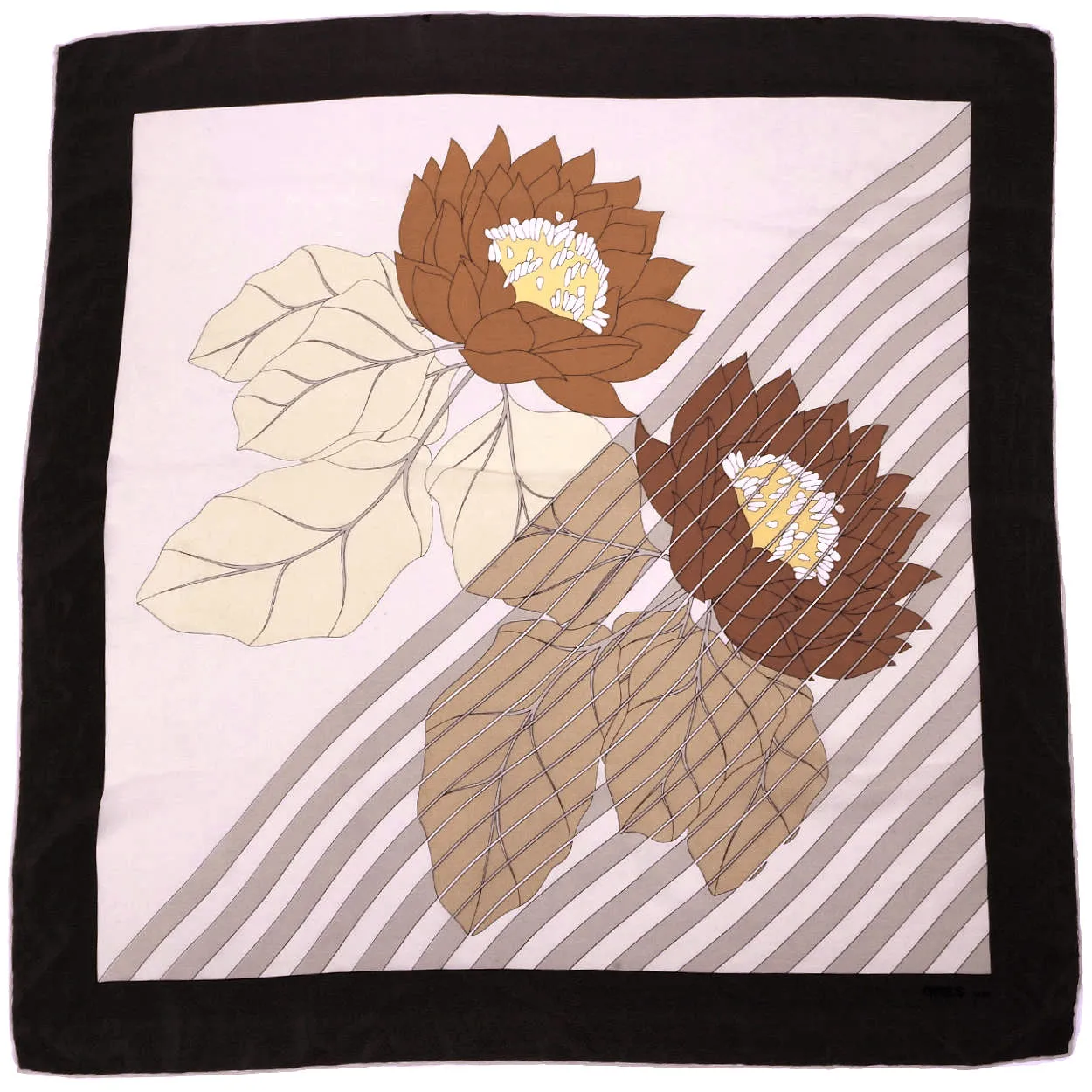 Vintage Madame Gres Paris Silk Scarf 1970s Floral Design