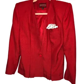 Vintage Sasson Women's Red Blazer Jacket  Pre-Owned Size 6