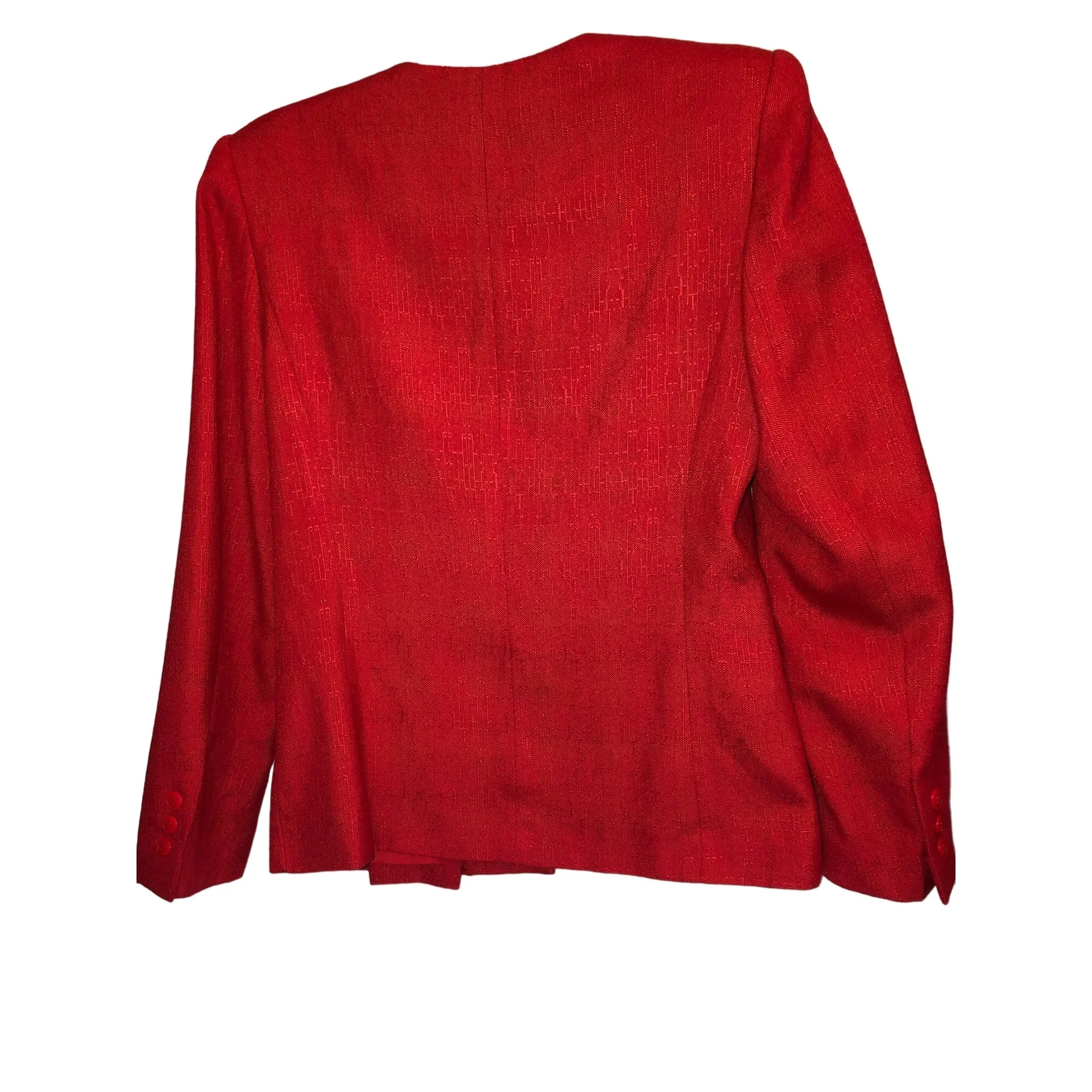 Vintage Sasson Women's Red Blazer Jacket  Pre-Owned Size 6