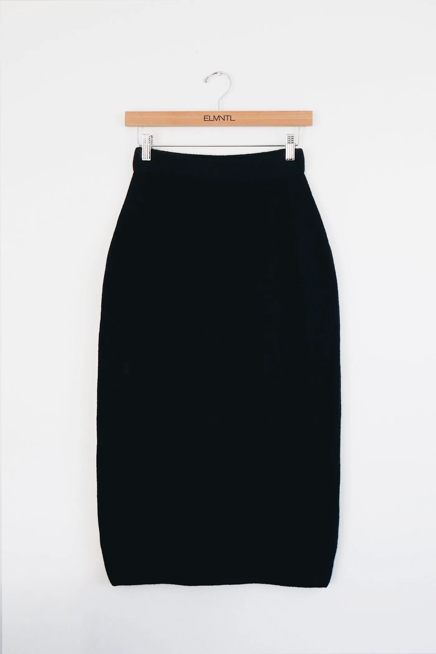 Waffle Midi Skirt - Black