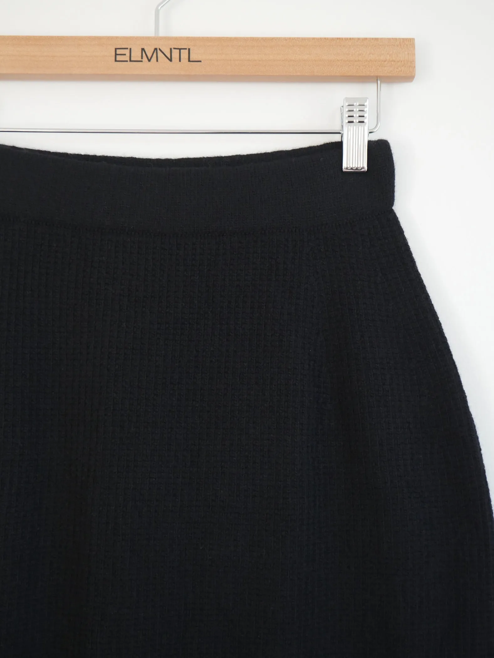 Waffle Midi Skirt - Black