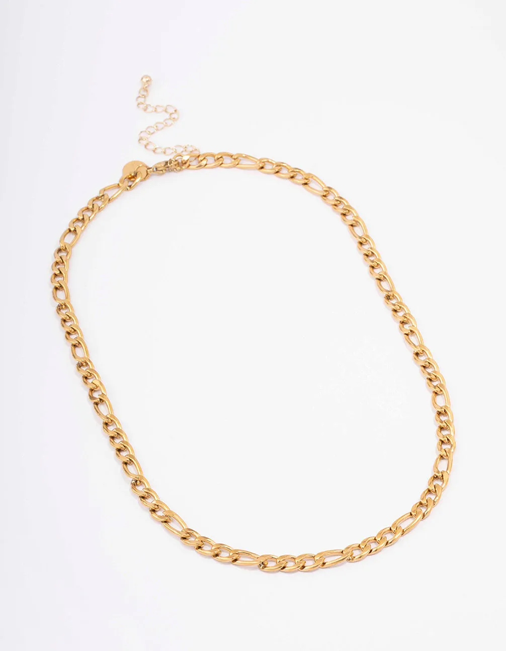 Waterproof Gold Plated Stainless Steel Chunky Figaro Necklace