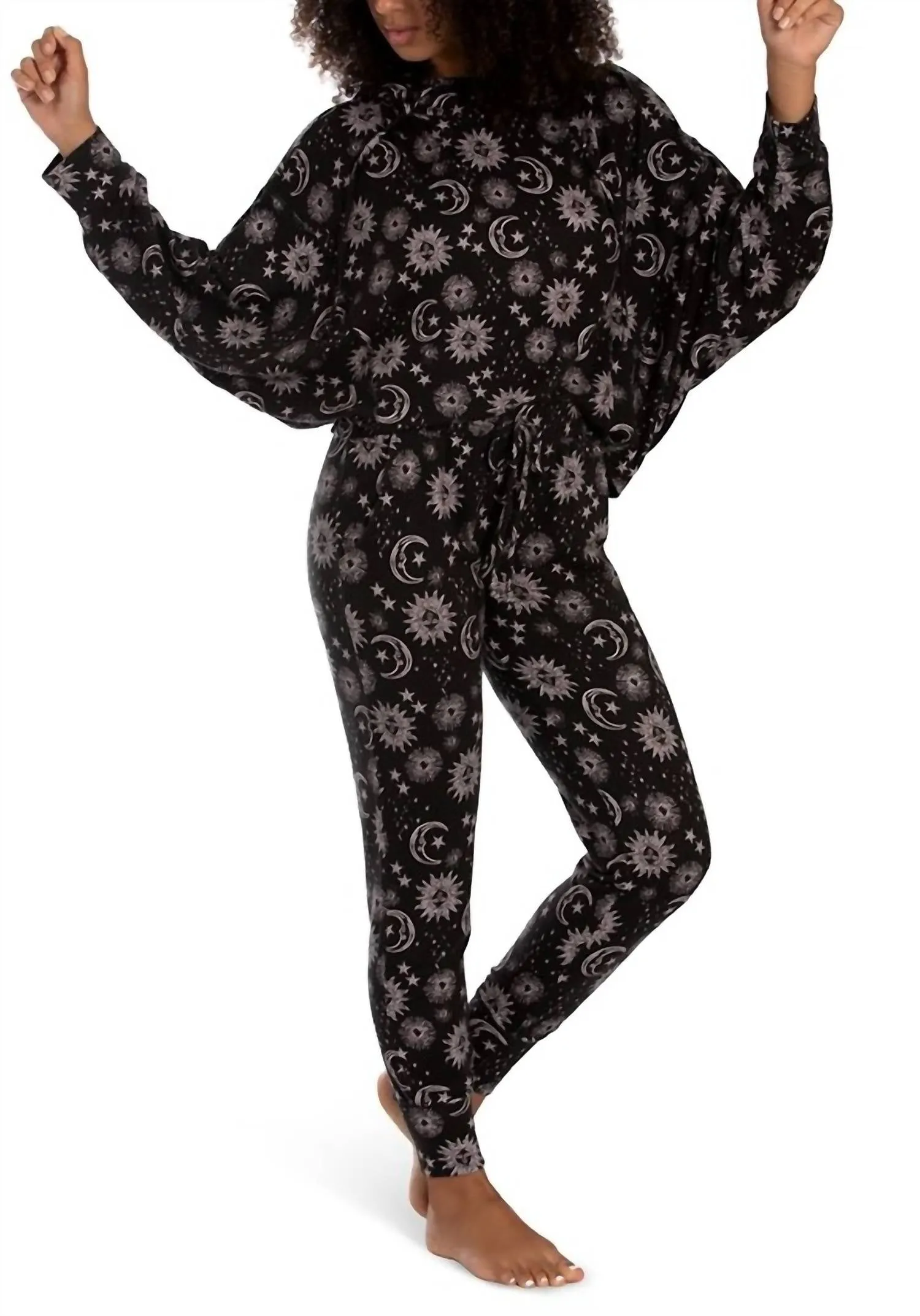 Whistler Moon & Stars Hoodie And Jogger Set in Black