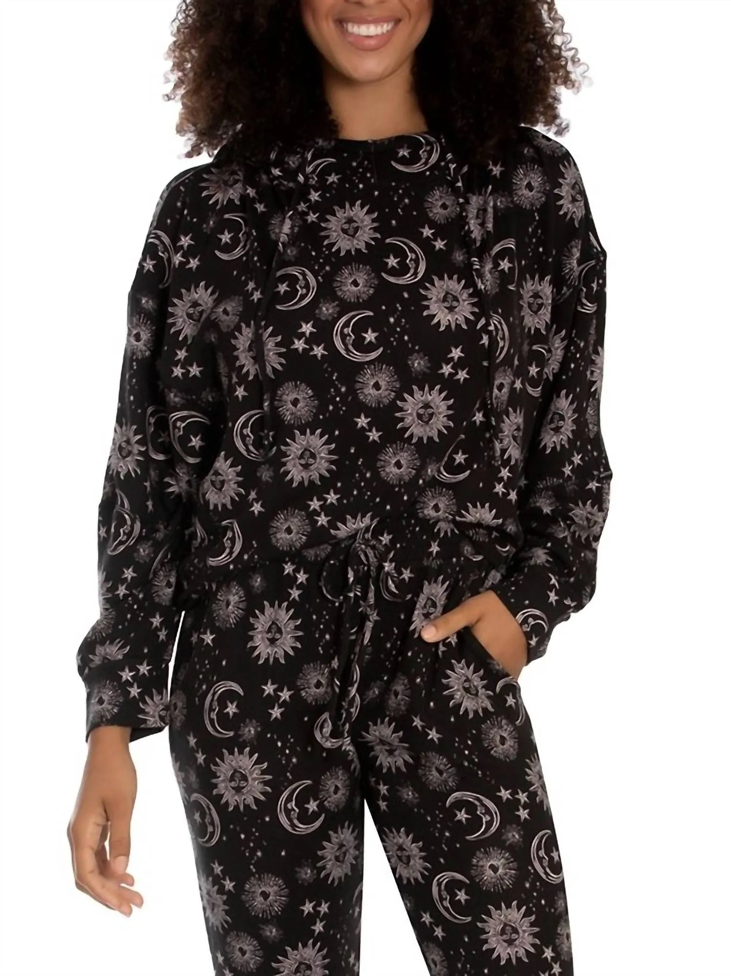 Whistler Moon & Stars Hoodie And Jogger Set in Black