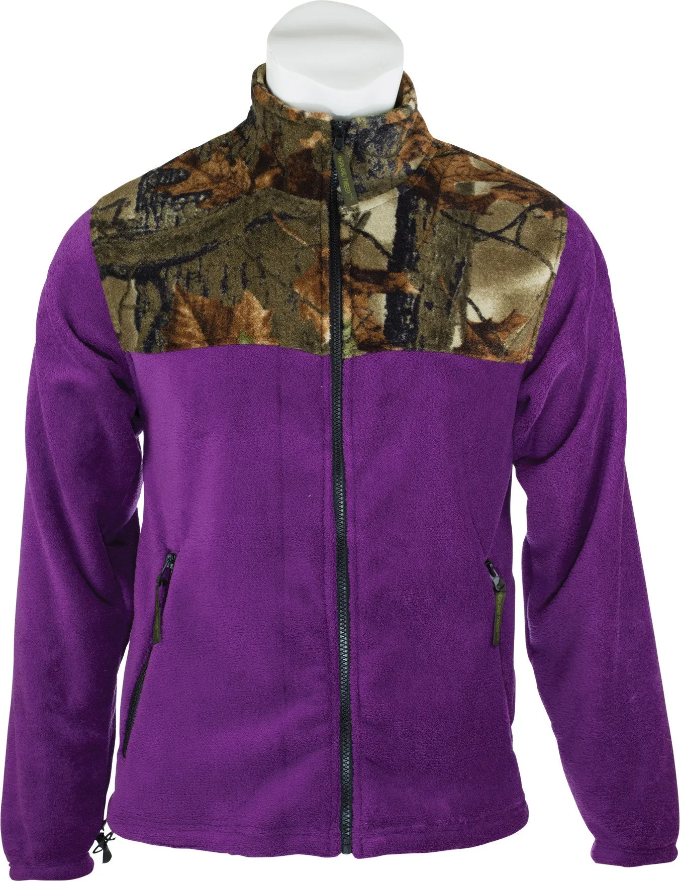 WOMEN'S CAMO CORAL FLEECE FULL ZIP JACKET