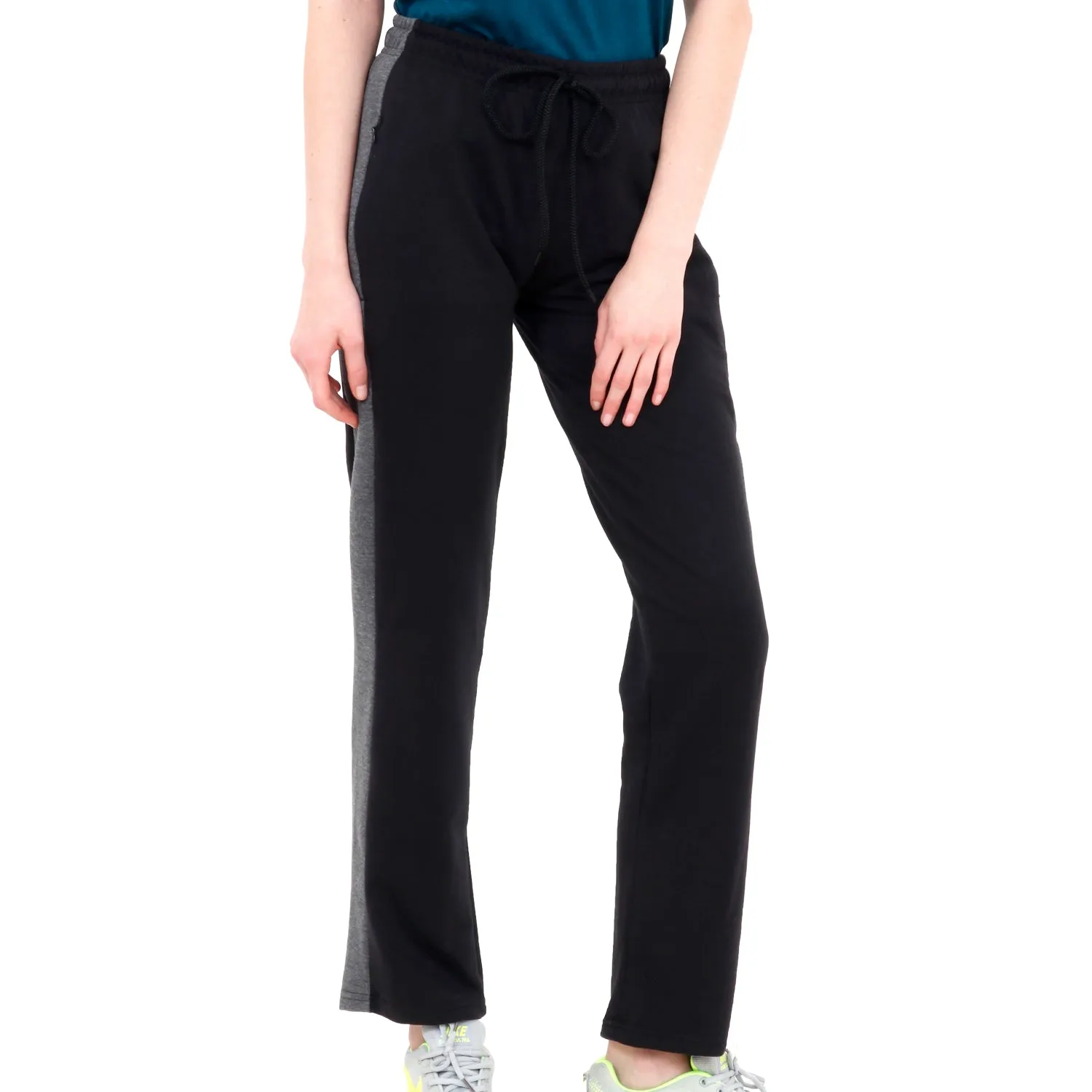 Womens Luxe Flared Track pants Black