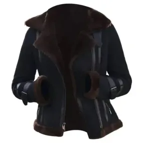 Women's Meghan Aviator Bomber Fur Jacket - Stylish & Cozy