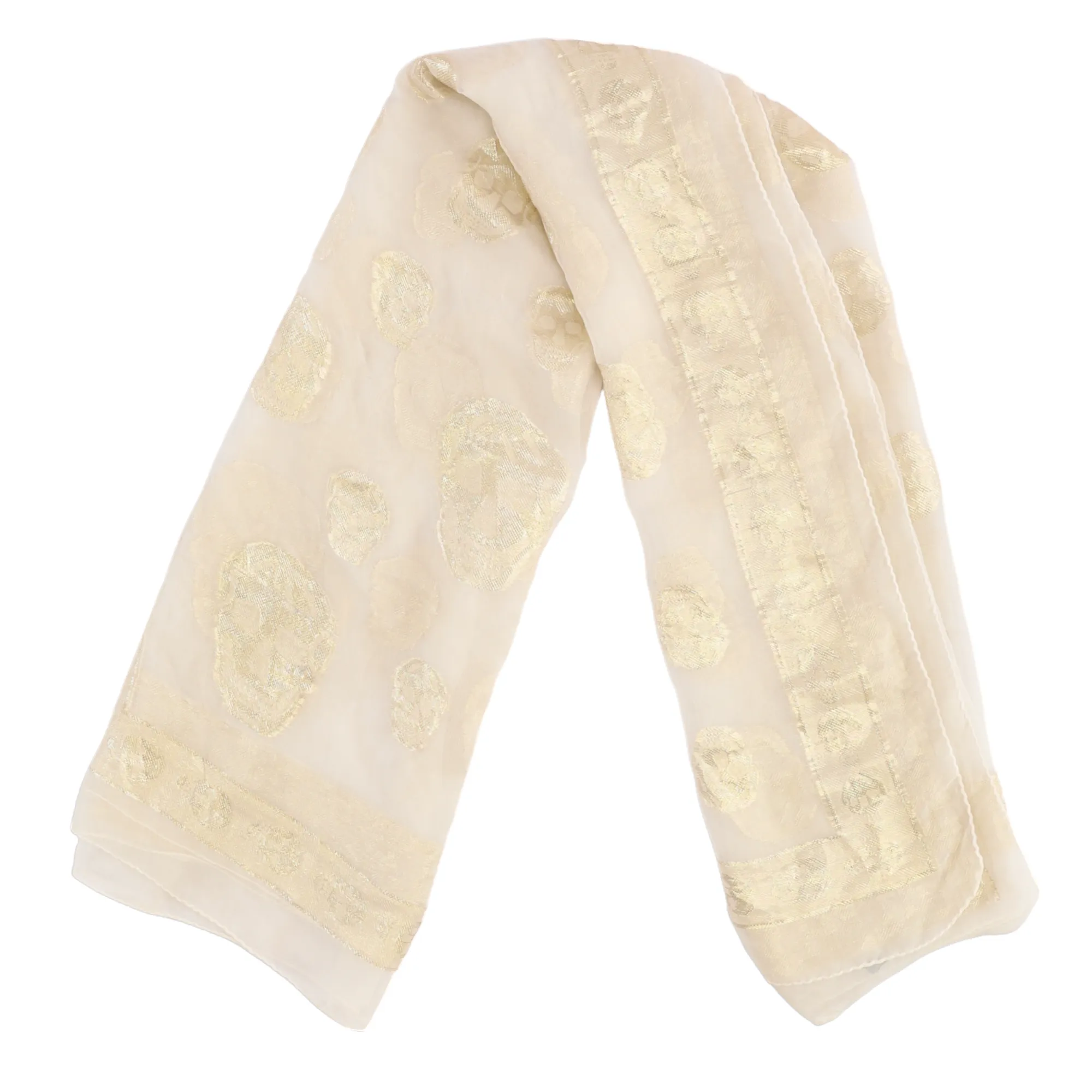 Women's Skull Logo Scarf White