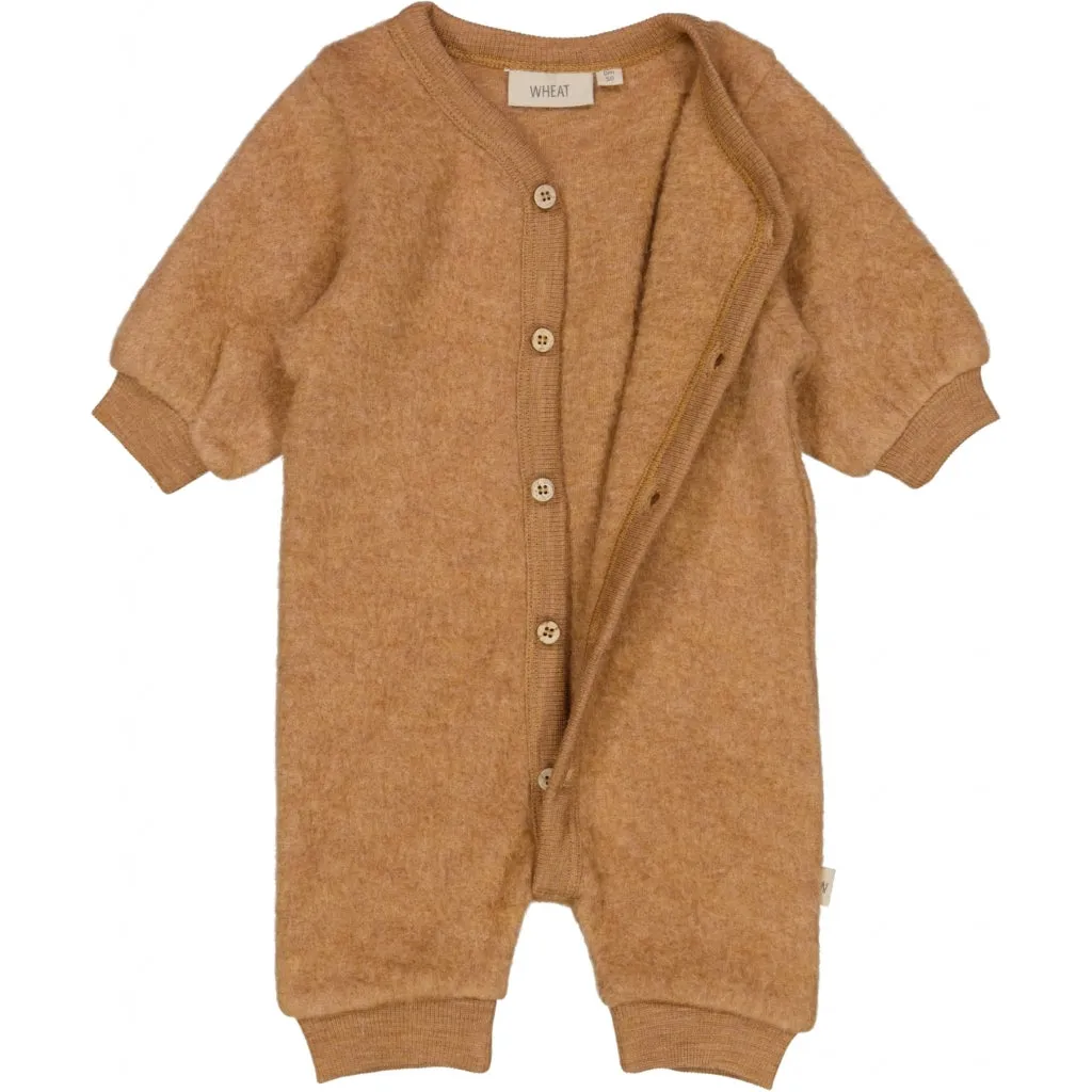 Wool Fleece Jumpsuit - clay melange
