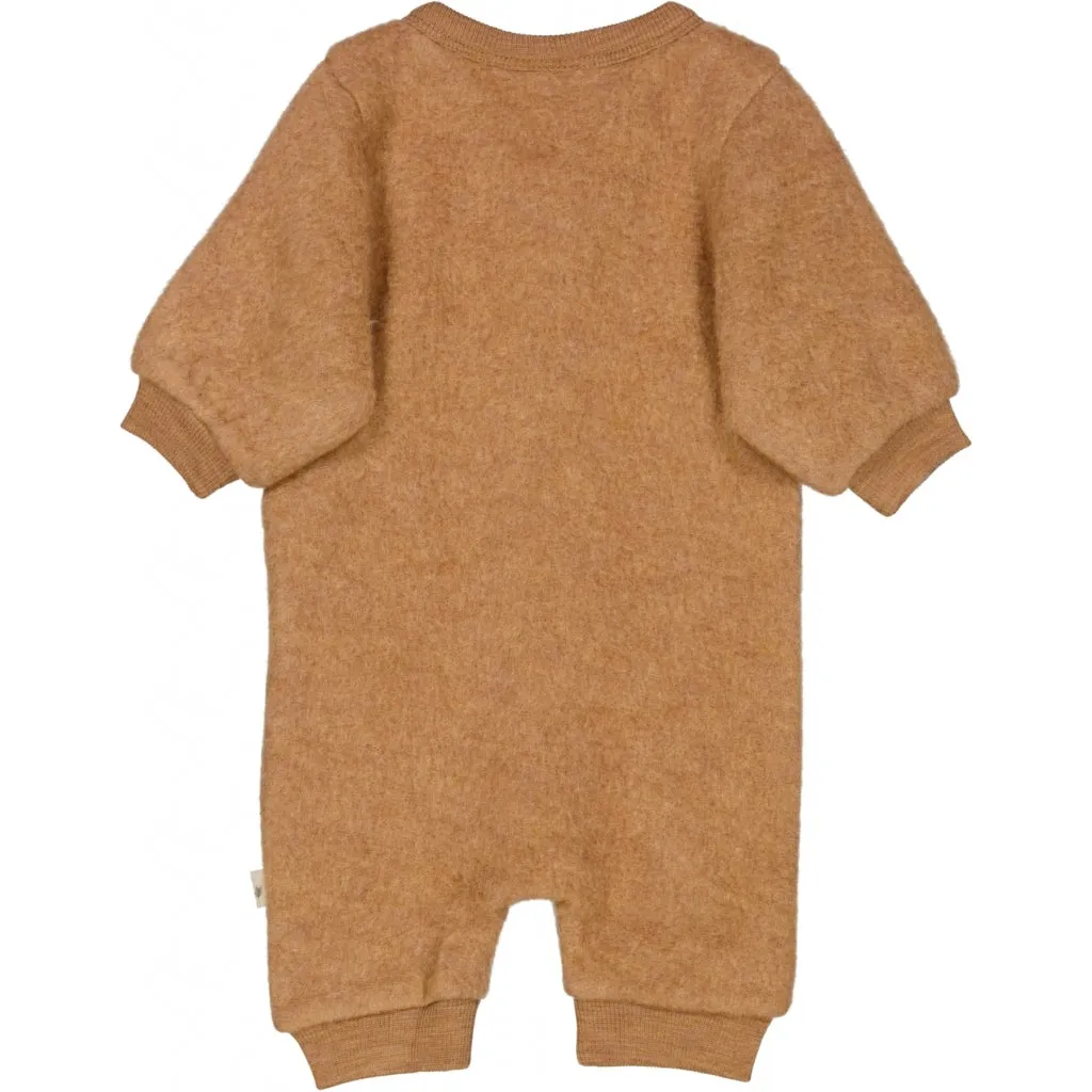 Wool Fleece Jumpsuit - clay melange