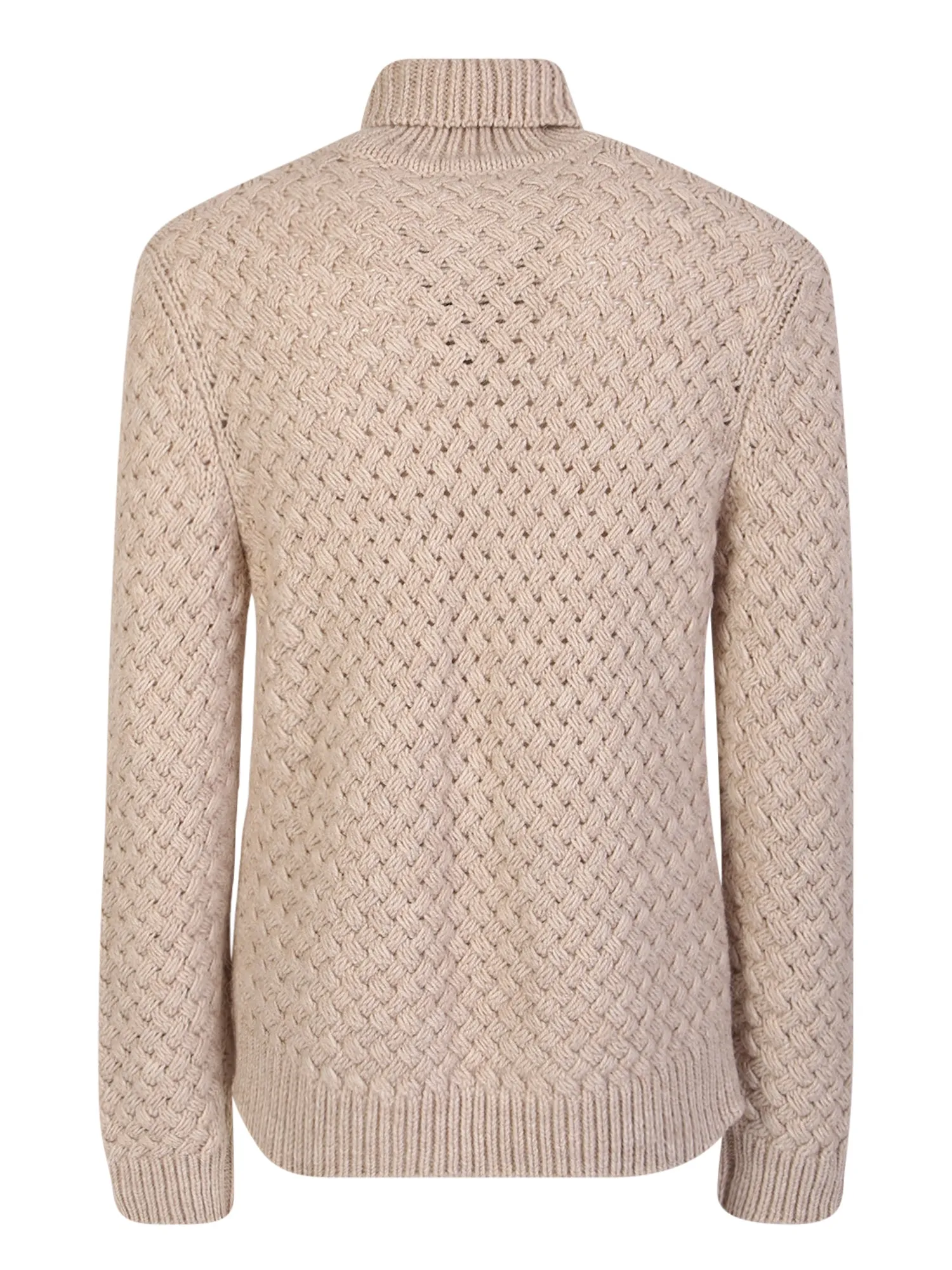Woven knit pullover ivory