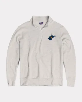 WVU Mountaineers Ash Grey Quarter Zip
