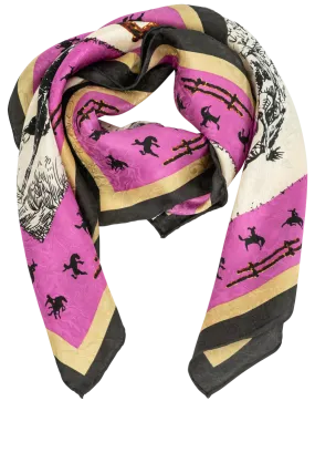 Wyoming Traders Ivory Fences Silk Scarf