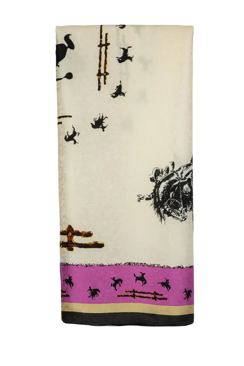 Wyoming Traders Ivory Fences Silk Scarf