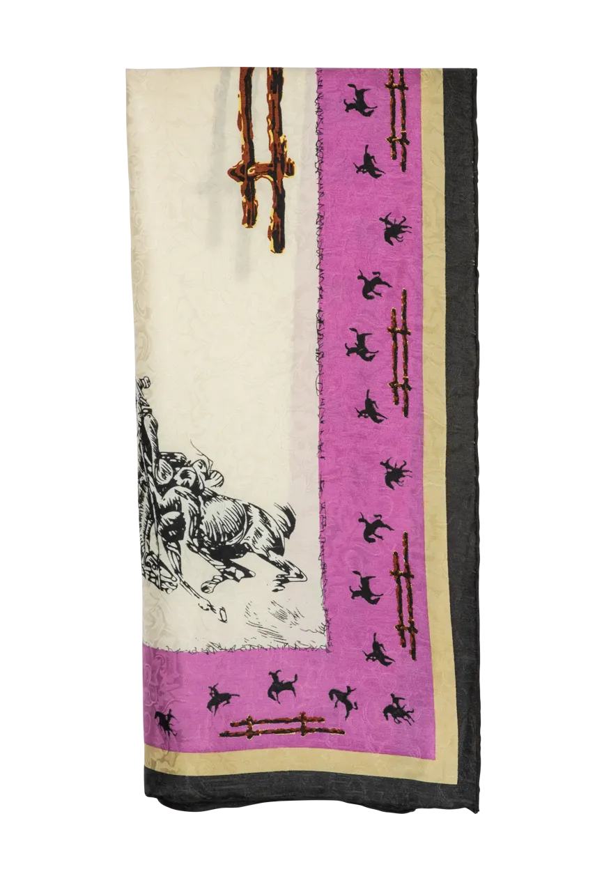 Wyoming Traders Ivory Fences Silk Scarf