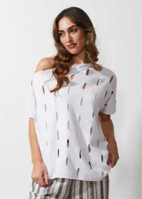 Z & P Holey Top - White